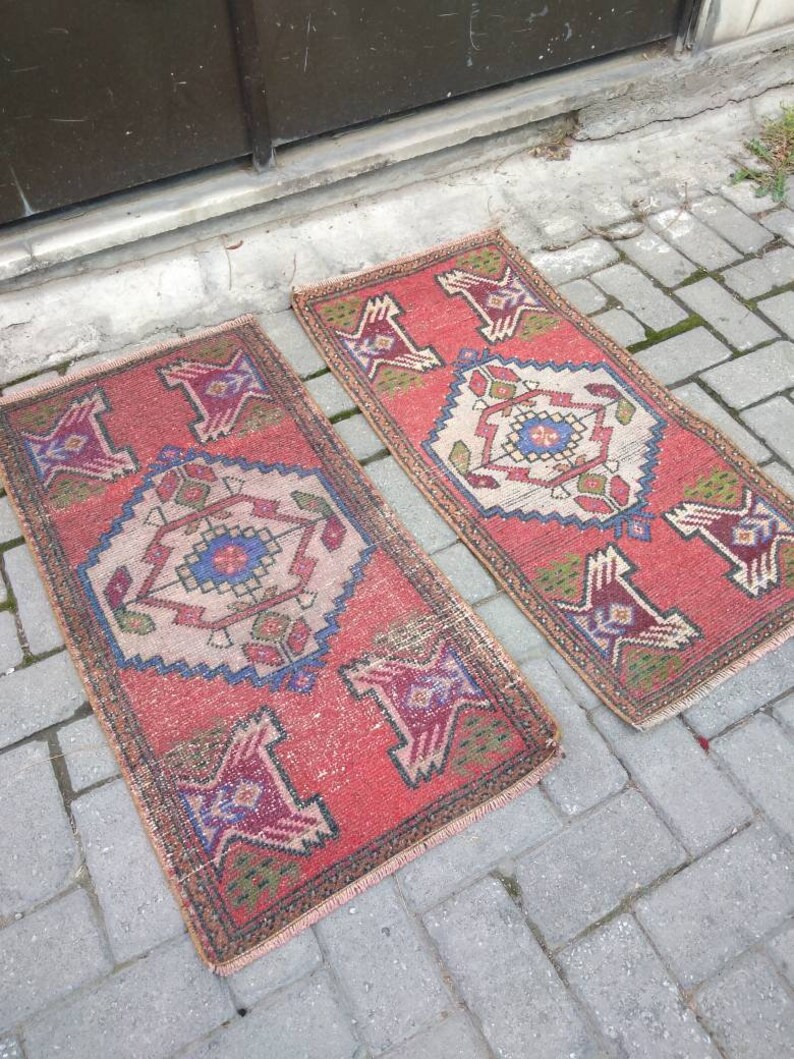 Oushak Rug rug vintage rug turkish rug oriental rug runner area small rug 4845x9194 cmft.1.471.57x3 3.08 pair rug twin wool