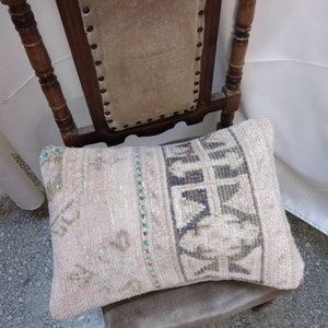almohada de piso 35x50cm lana rosa desteñida oushak almohada pequeña decoración turca almohada cojín funda