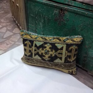 regalos para él 50x35cm cojín oscuro 20x14inc almohada, almohada de tulu, almohada natural, alfombra de color, almohada turca vintage oushak alfombra