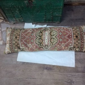 almohada de tiro velvet alfombra de tiro largo, almohada lumbar turca vintage oushak, cojín de cubierta de lana47x16inc, almohadas de decoración tirar almohada.120x40cm