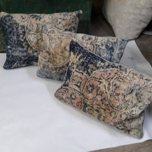 Gifts for her Set shops of 3 cushion rug,turkish pillows, kilim pillows.throw lumbar pillows.14x20inc pillows wool pillow carpet pillow.cm50x35