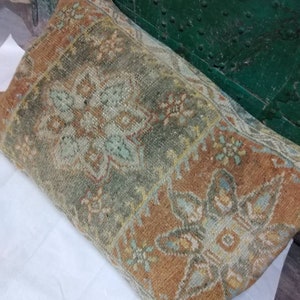 alfombra de cojín oriental descolorida, almohada de oushak turco de la vendimia, cojín de la cubierta de lana, 24x15inc decoración almohadas lanzan almohada.60x38cm