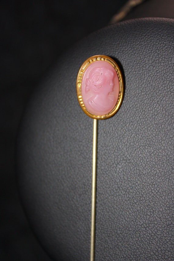 Antique Cameo Stick Pin, Victorian Stick Pin, Vin… - image 7