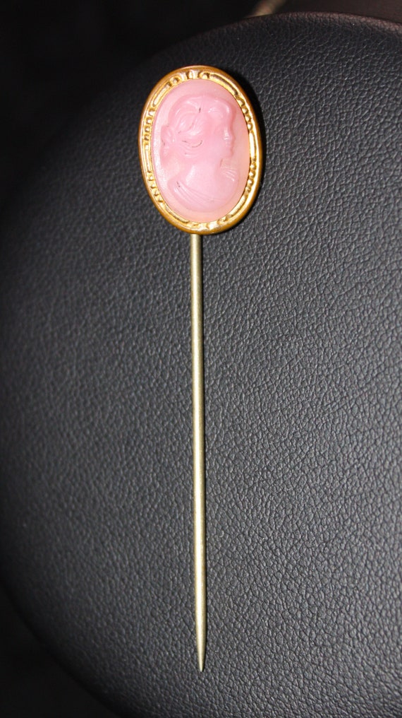 Antique Cameo Stick Pin, Victorian Stick Pin, Vin… - image 2