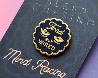 Tired but Wired Pin | Gift for Parents! Enamel Pin, Team No Sleep, Parent Humour, Momlife, Perfect gift for New Parents!