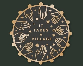 Takes a Village Pin | @THATDARNCHAT COLLAB! Gift for Parents, Postpartum mental health, Community care, Domestic Labor is Labor