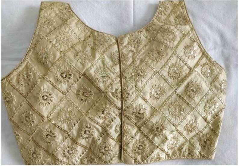 Golden Designer Rajasthani Wedding Embroidery Readymade Blouse Party Wear Saree Stitched Crop Sari Top New Banglori Silk Women