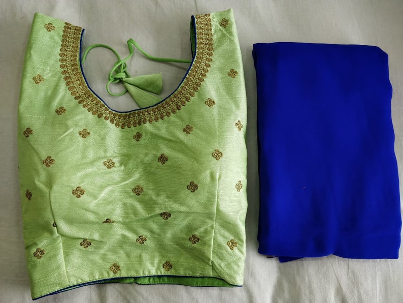 Peacock Saree With Stitched Wedding Party Wear Sari Rajasthani Blouse Indian Designer Top Choli Bollywood Ethnic For Women