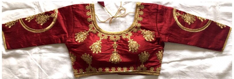 Free Shipping Designer Wedding Saree Embroidered Work Readymade Party Wear Stitched Blouse Crop Sari Top New Banglori Silk For Women