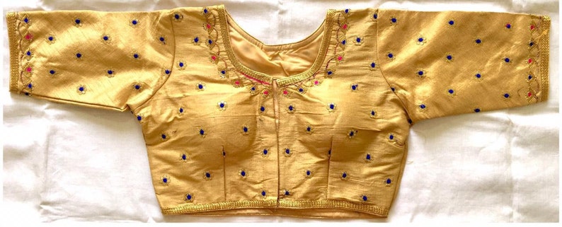 New Free Shipping Designer Wedding Saree Embroidered Work Readymade Party Wear Stitched Blouse Crop Sari Top New Banglori Silk For Women Gf4