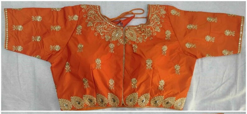 New Designer Rajasthani Heavy Embroidery Readymade Blouse Party Wear Wedding Saree Stitched Crop Sari Top New Banglori Silk Women