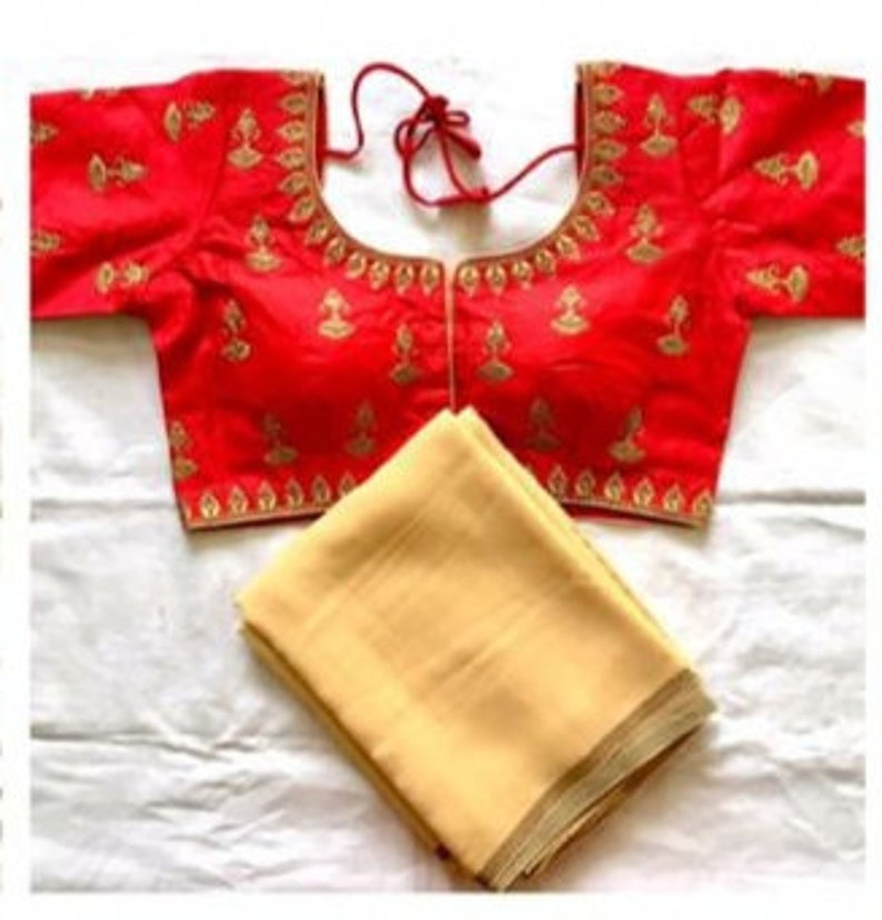 Set of 2 Combo Saree With Stitched Wedding Party Wear Sari Rajasthani Blouse Indian Designer Top Choli Bollywood Ethnic For Women SB1