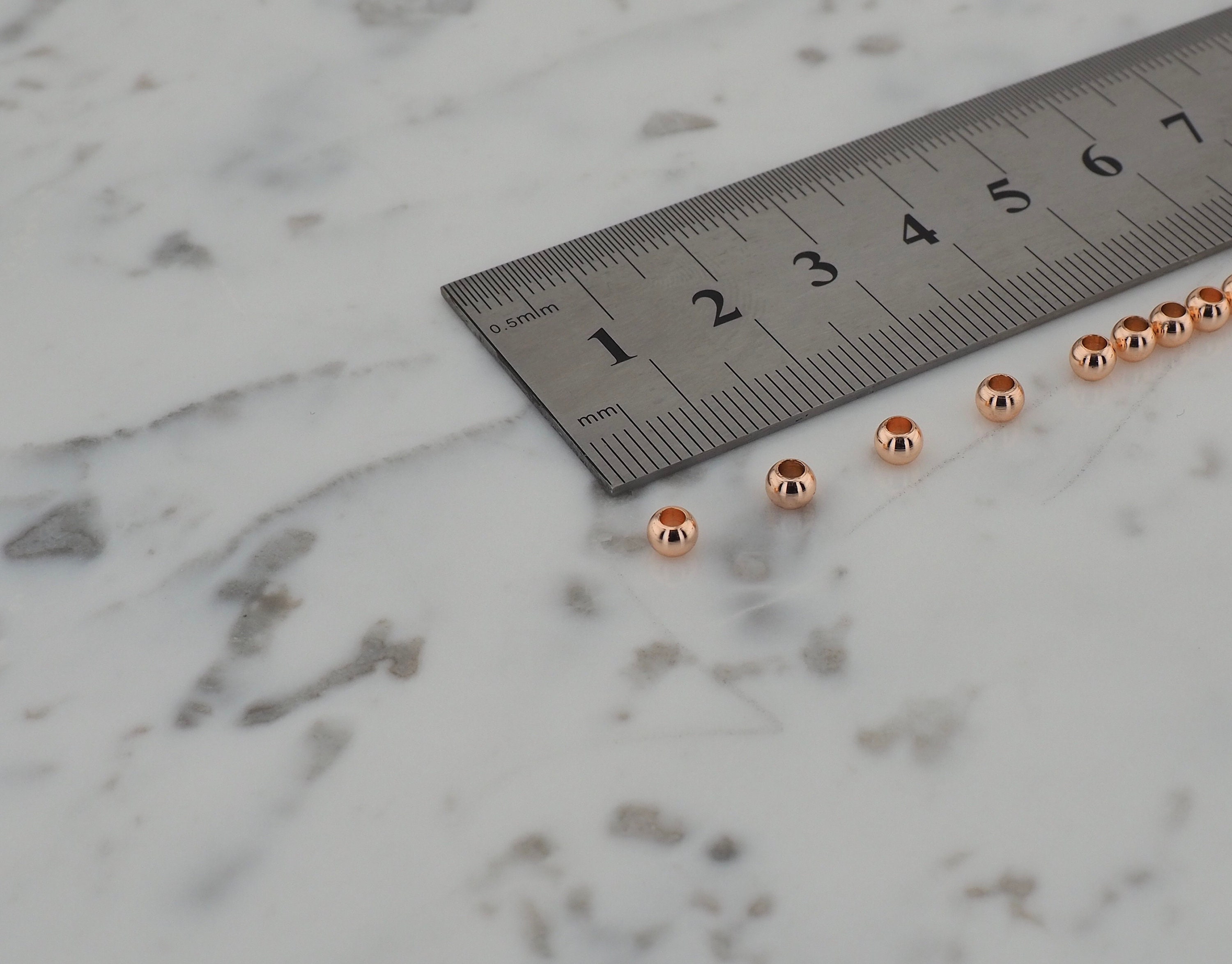 4mm Rose Gold Spacer Beads, Brass Spacers, Rondelle Beads, ROSE471