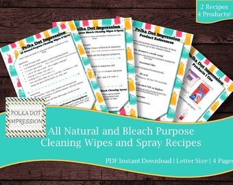 All Natural and Bleach Purpose Cleaning Wipes and Spray Recipe | Homemade Cleaning Wipes | All Purpose Surface Cleaner | PDI SKU P00004