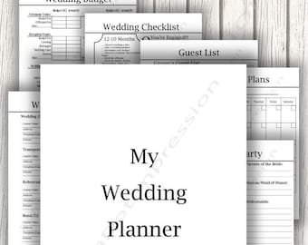 Neat & Simple Wedding Planner, Printable Wedding Planner PDF, Wedding Coordinator Checklist, Wedding Day Planner PDI SKU P00038