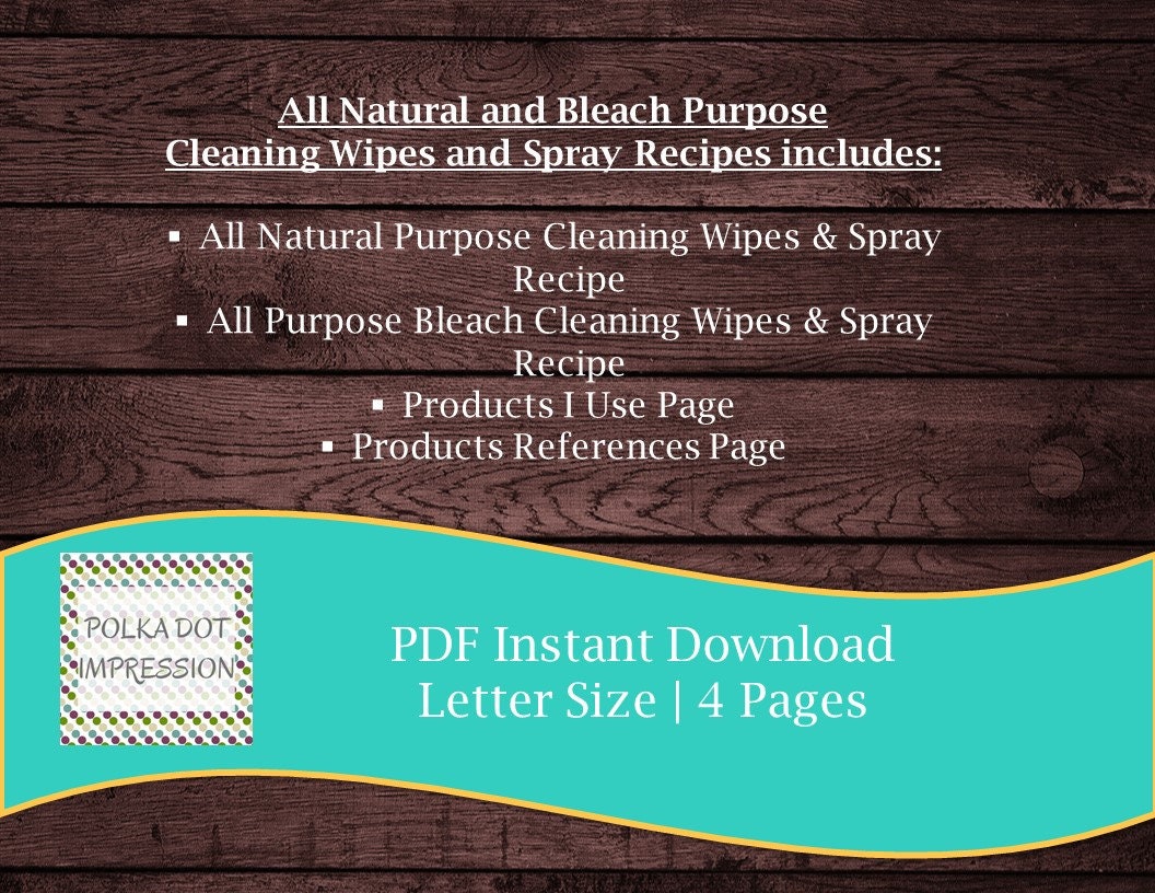 All Natural and Bleach Purpose Cleaning Wipes and Spray Recipe 