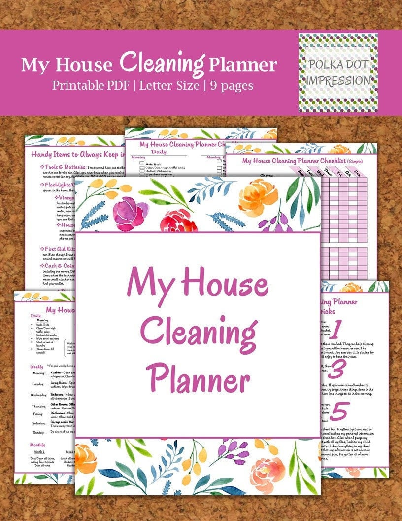 My Summer Floral House Cleaning Planner | Easy to Use Daily Cleaning  Planner | Routine Cleaning Schedule | PDI SKU P00017 - Etsy