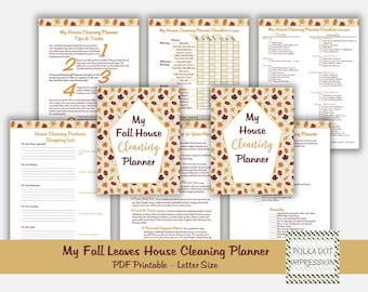 My Fall Leaves House Cleaning Planner, Cleaning Tips, House Cleaning Schedule, Fall Time Cleaning, PDI SKU P00006