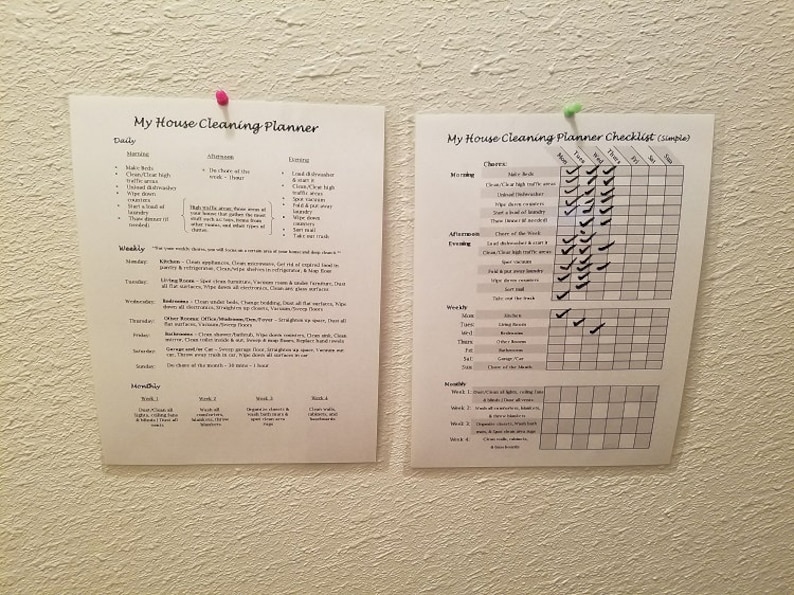 My Laminated House Cleaning Planner Schedule & Checklists Helps With