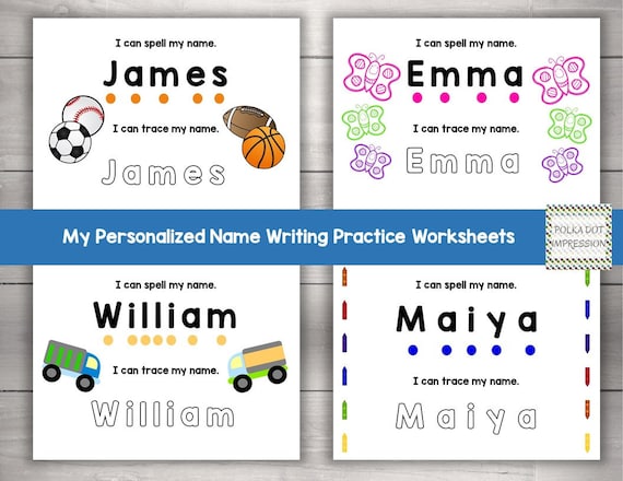 my personalized name writing worksheets daily practice name etsy