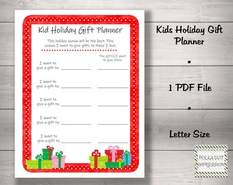 Children Holiday Gift Planner, Great for Children to Plan Out Their Gifts Giving for the Holidays, PDI SKU H00011