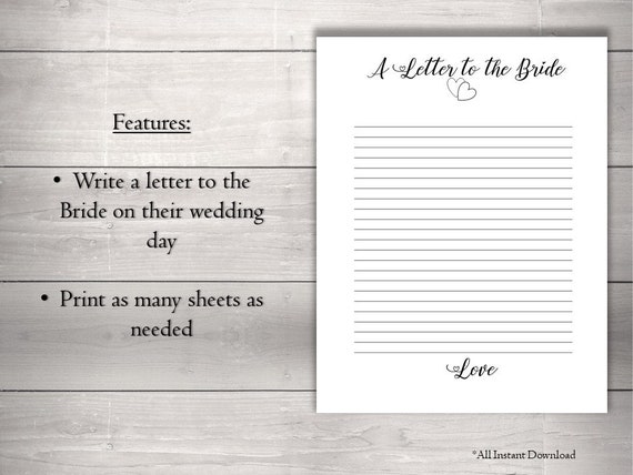 A Letter to the Bride to Give on Their Special Day, Perfect
