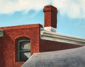 Brunswick Ave., Oil Painting on Canvas, 16 quot x20 quot - Toronto, Canada, Canadian, Historic, History, Architecture, Red Brick, Home, City