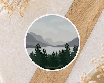 Mountain Landscape Sticker • Waterproof Vinyl Decal • Outdoor Nature Sticker