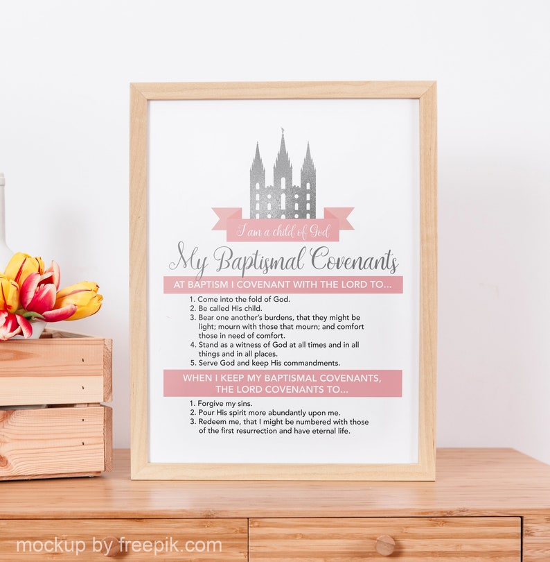 LDS My Baptismal Covenants LDS Girls Baptism Print LDS - Etsy