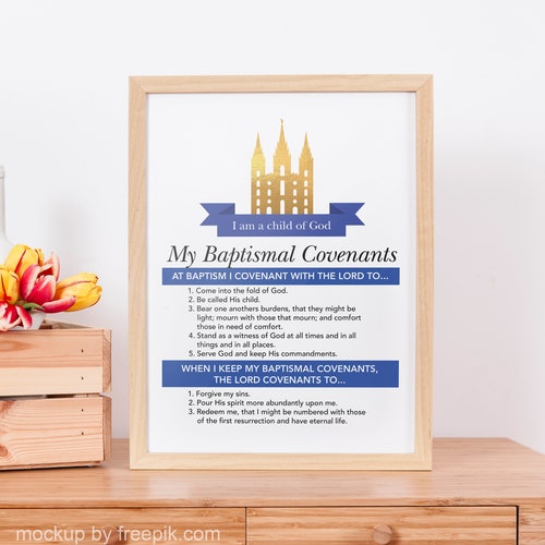 LDS Baptismal Covenants / Promise Printable Boy Etsy
