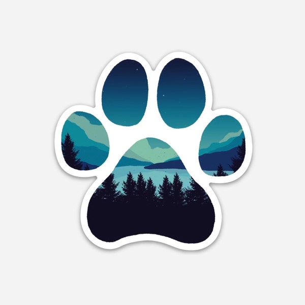 Blue Paw Print Sticker, Waterproof Dog Paw Sticker, Blue Dog Paw Sticker for Dog Mom and Dog Dad, Water bottle Sticker of Puppy Paw Print