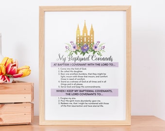 CUSTOMIZED LDS My Baptismal Covenants Lds Girls Baptism Print LDS ...