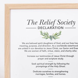 LDS Relief Society Declaration Print, LDS Relief Society, Lds Women ...