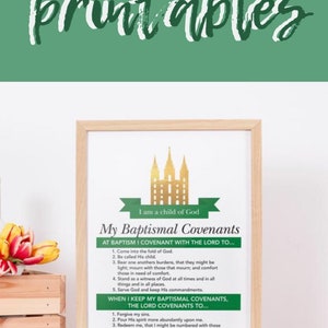 LDS My Baptismal Covenants - Instant Download Wall Art Printable - LDS ...
