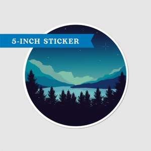 Blue Mountain Lake Sticker | National Park Adventure Decal, Waterproof 5-inch