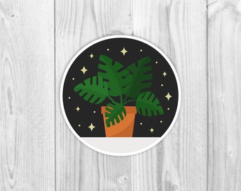 Monstera Potted Sticker | Plant Lover Gift Sticker | Waterproof + Weatherproof Sticker | Plant Mom Sticker, Plant Dad Sticker, Potted Plants