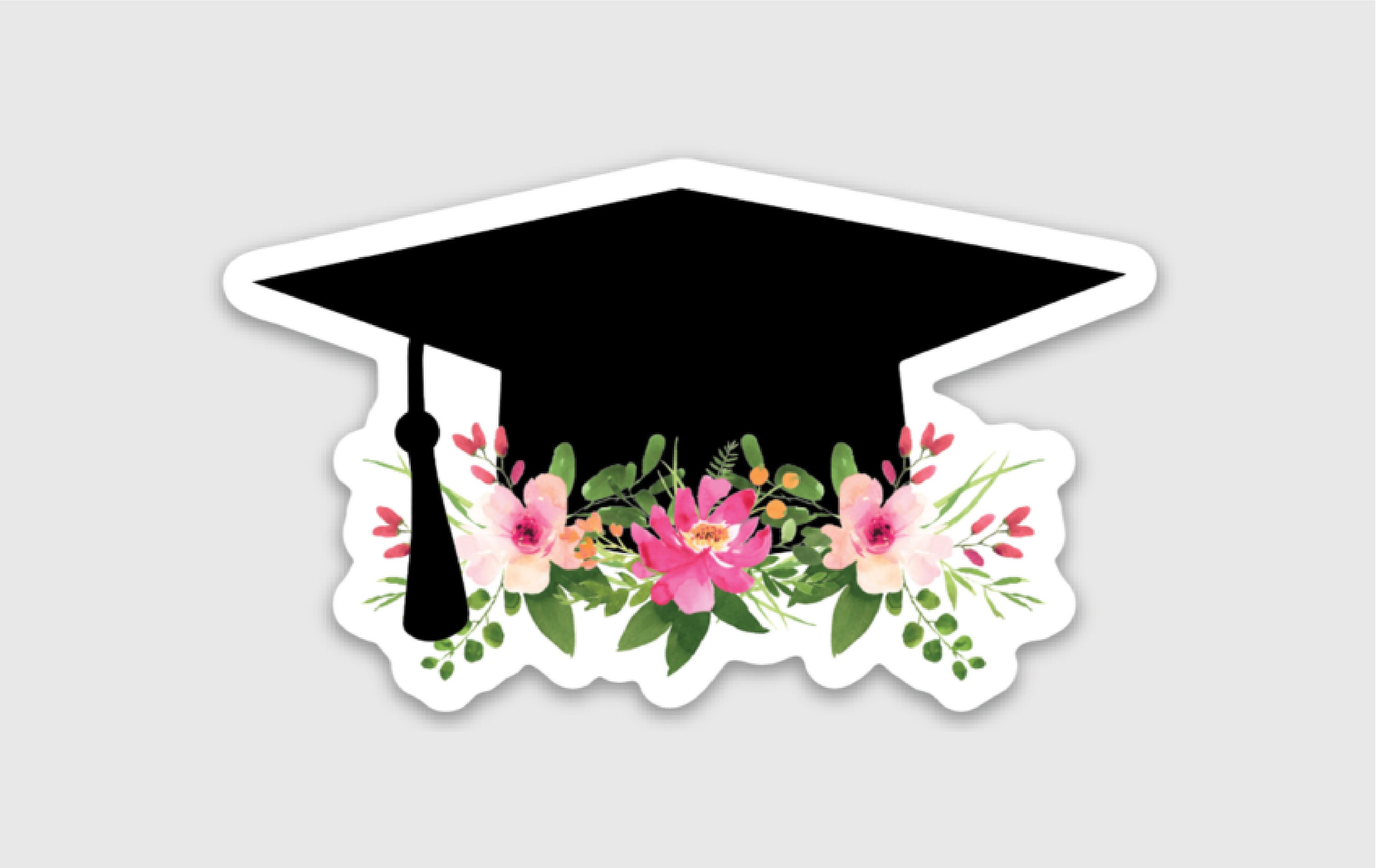 20232024 Graduate Pink Floral Sticker Graduation Gift Etsy