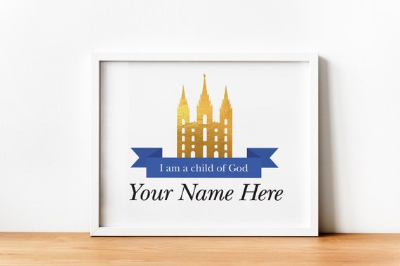 Personalized LDS Temple Name Print lds Boys Baptism Print | Etsy