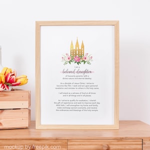 LDS Jonge Vrouwen Thema - LDS Jonge Vrouwen Print - LDS Jonge Vrouwen Thema afdrukbaar - LDS jonge vrouwen cadeau - LDS roze bloemen yw thema - Lds cadeau