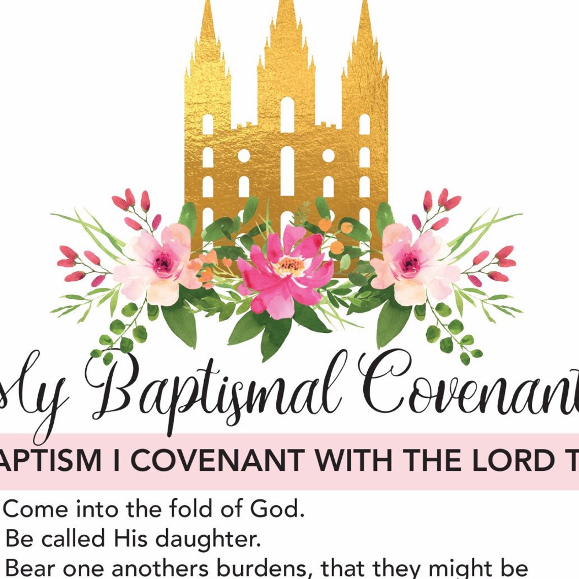 LDS My Baptismal Covenants LDS Girls Baptism Print LDS | Etsy