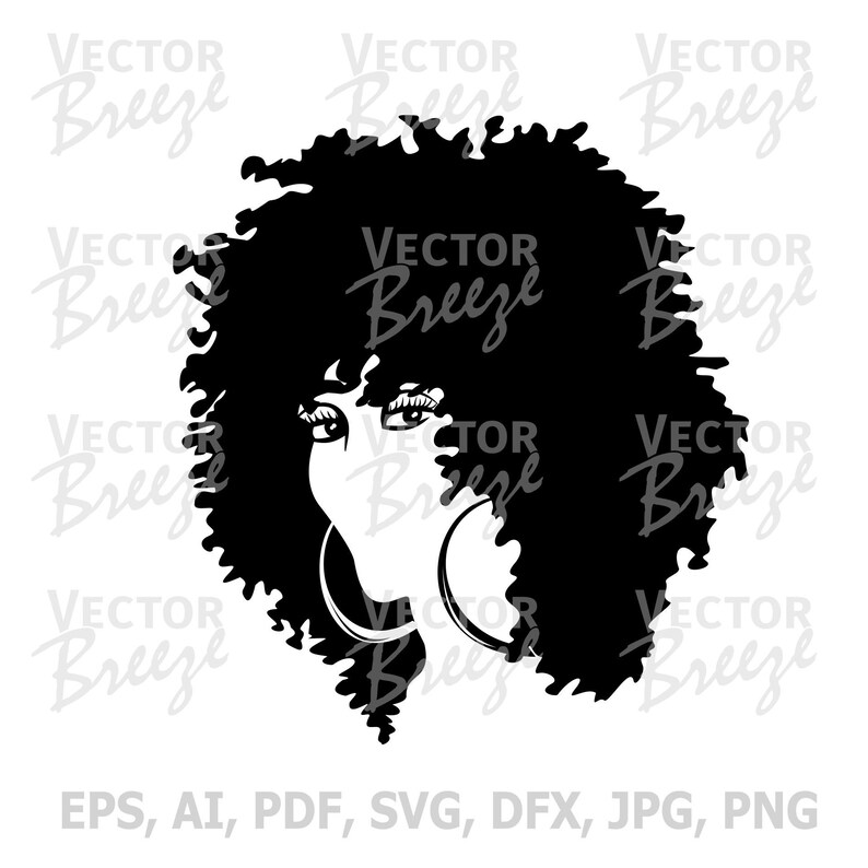 Afro American Woman Vector Original Graphic Digital File Etsy