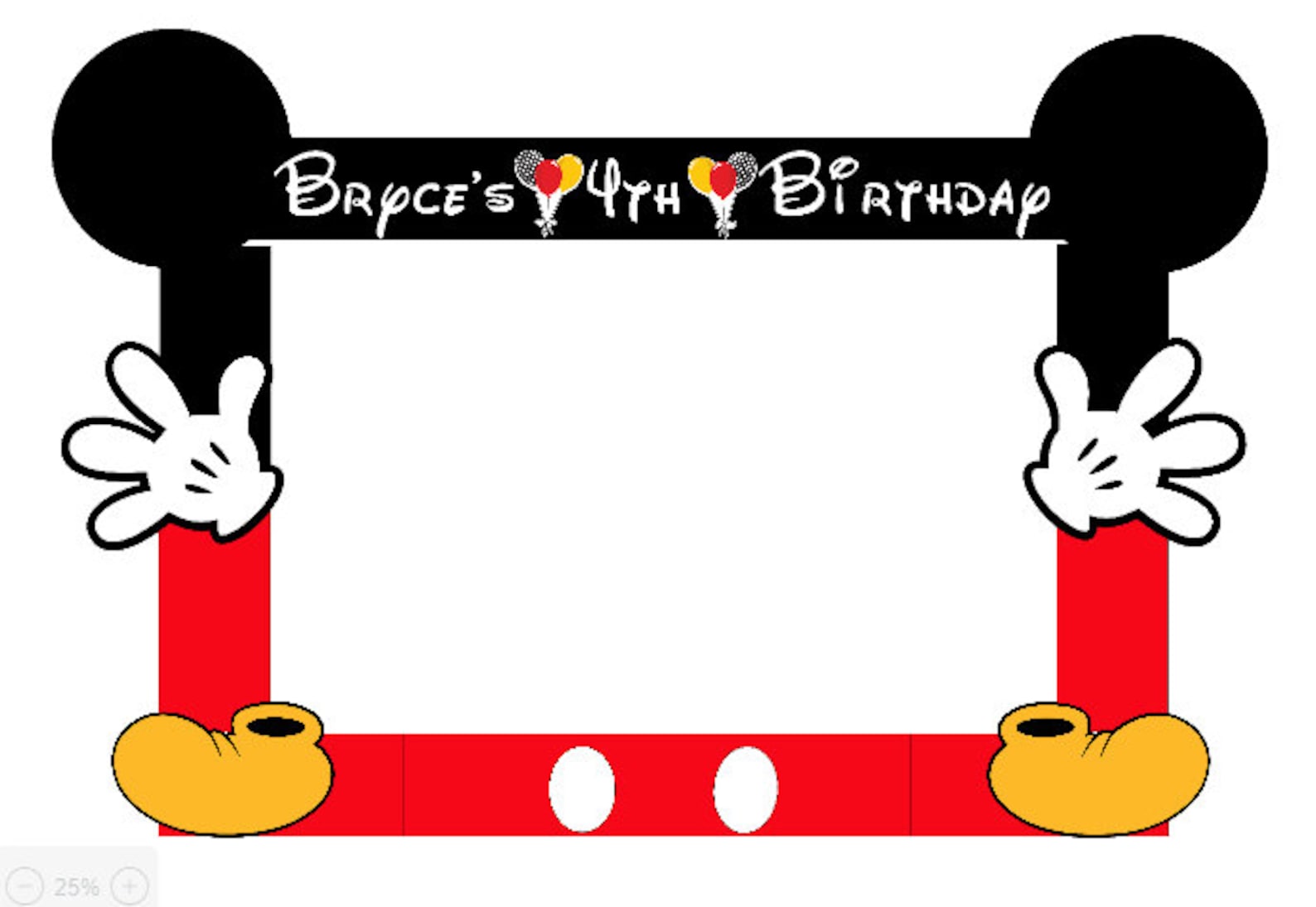 Mickey Mouse photo booth frame Etsy