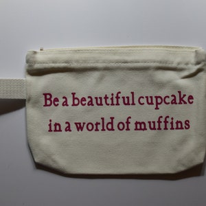 Beautiful Cupcake Canvas Makeup Bag