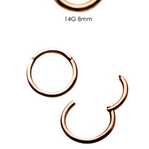 14G 5/16&quot; Titanium Gold Septum Ring Anodized Daith Segment Hinged Clicker Anode Ring 14 g Click