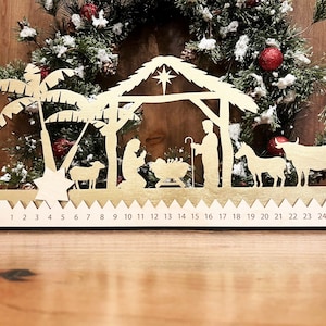 Calendrier de l&#39;Avent de la Nativité, Calendrier de l&#39;Avent avec étoile en mouvement, Calendrier de l&#39;Avent de Noël