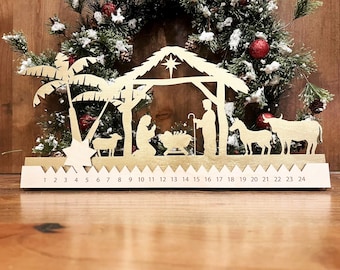Nativity Advent Calendar, Advent Calendar with Moving Star, Christmas Advent Calendar