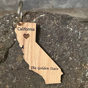 USA State Slogan Keytags, Keytags for US States, State Keyring tags, Alder Wood State Key Tags