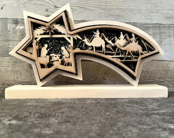 Nativity, Star Nativity, Shooting Star Nativity, Four Layer Nativity on Stand, Christmas Nativity