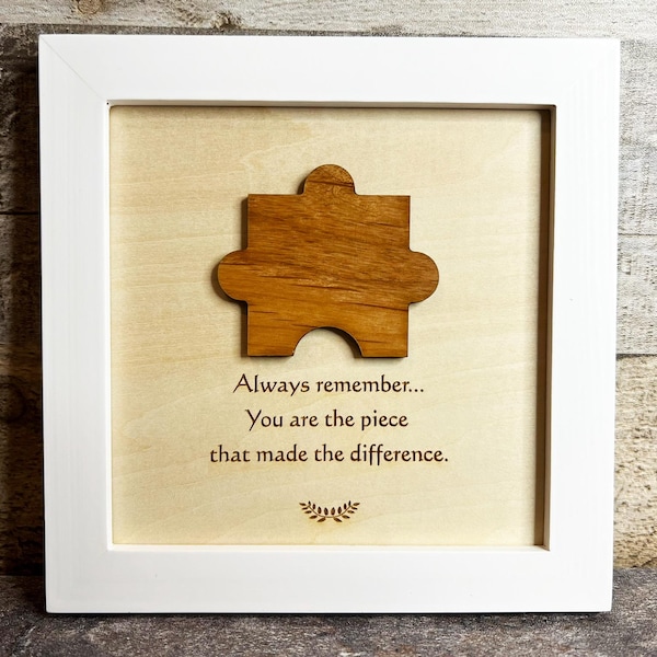 Difference Maker, You Are the Piece That Made the Difference, Mentor Gift, Retirement Present, Coworker Farewell Gift