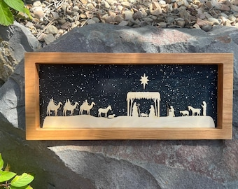 Nativity Set | Wood Nativity Set | Small Wood Nativity Sign | Christmas Nativity | Christmas Sign Decor | Christmas Sign | Farmhouse Sign